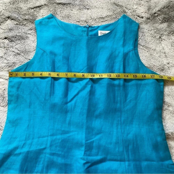 Chadwick's Linen Blend‎ Sheath Sleeveless Dress 10P Blue - Picture 5 of 6